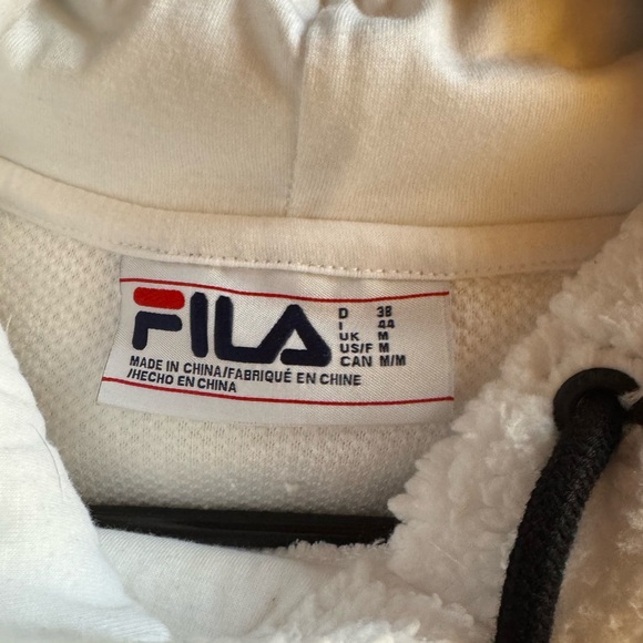 Fila Women's Josephine Sherpa Crop Hoodie, White - Picture 3 of 3